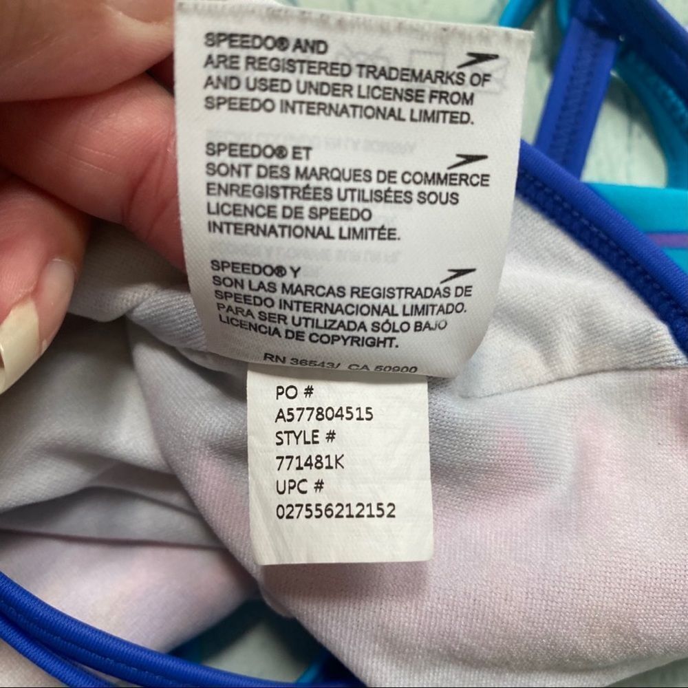SPEEDO Girl's Fast Back One Piece Multi Color - Picture 6 of 6